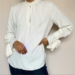 Ann Taylor Mock Neck Blouse w/Bow Sleeves